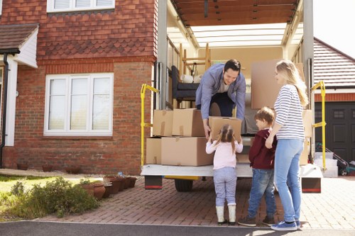 Local removals team preparing furniture for a house move
