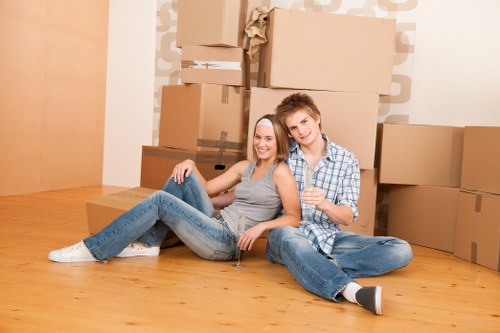 House movers loading boxes into a removal van in Removalservices