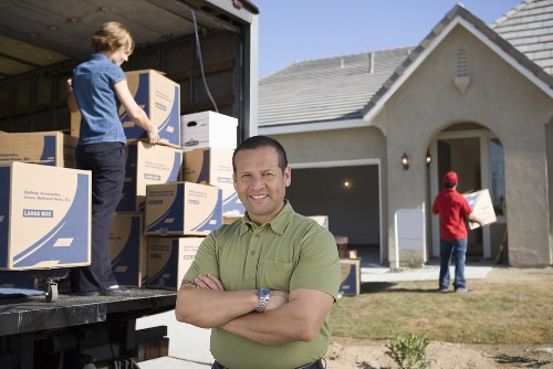 Careful loading of boxes and furniture for a local move
