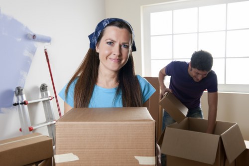 Local removal van handling furniture and boxes in Removalservices
