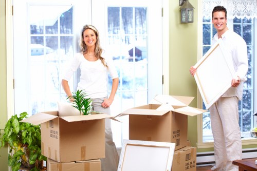 Packaged household items arranged for a safe local move